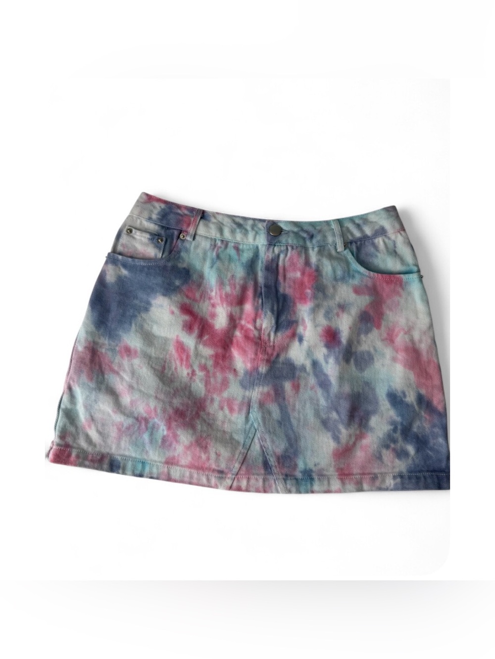 Tie-Dye Mini Skirt - Pink & Blue
